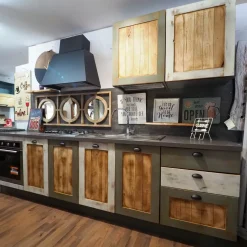 Cucina a prezzo scontato lineare provenzale Cucina nordic  vintage style  in legno^Nuovi Mondi Collection Discount