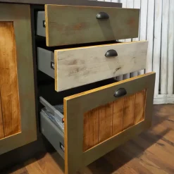 Cucina a prezzo scontato lineare provenzale Cucina nordic  vintage style  in legno^Nuovi Mondi Collection Discount