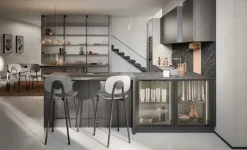 Prima Cucine Cucina a prezzo scontato con penisola moderna Domino composizione 10- Cucine Con Penisola|Cucine Moderne