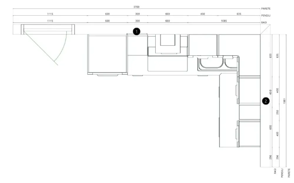 CUCINA ad angolo Ylenia SCONTATA 55%^Aran Hot