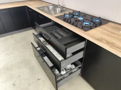 CUCINA ad angolo Laccato nero SCONTATA 65%^Ar-Due Online