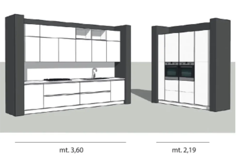 Cucina ad angolo in laccato lucido a prezzo scontato^Prima Cucine Sale