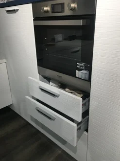 Sale Cucina ad angolo in laccato lucido bianca Plan materic a prezzo ribassato Cucine Ad Angolo|Cucine Moderne