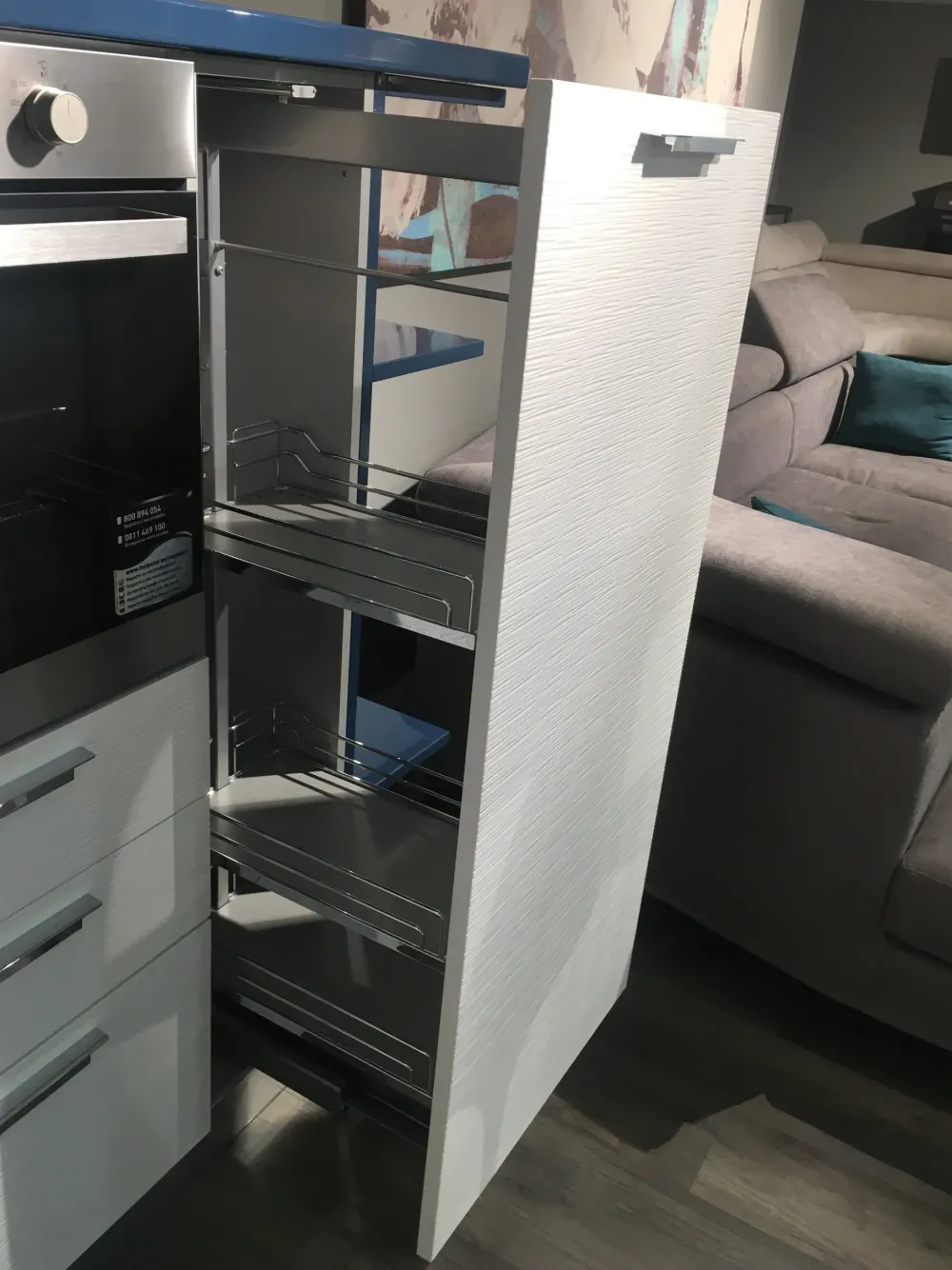 Sale Cucina ad angolo in laccato lucido bianca Plan materic a prezzo ribassato Cucine Ad Angolo|Cucine Moderne