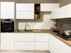 Hot Cucina ad angolo in laccata opaco rovere chiaro Pura a prezzo scontato Cucine Ad Angolo|Cucine Design