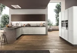 Arredo3 Cucina ad angolo in laccata opaco bianca Frame a prezzo scontato- Cucine Ad Angolo