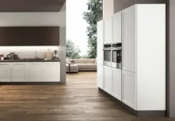 Arredo3 Cucina ad angolo in laccata opaco bianca Frame a prezzo scontato- Cucine Ad Angolo