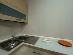 Arrex Cucina ad angolo in laminato materico rovere chiaro Papavero  a prezzo ribassato- Cucine Ad Angolo|Cucine Moderne