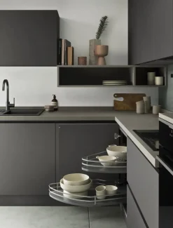 Cucina ad angolo in laminato materico antracite Sky a prezzo ribassato^Ar-Tre