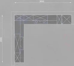 Cucina ad angolo in laminato materico antracite Sky a prezzo ribassato^Ar-Tre