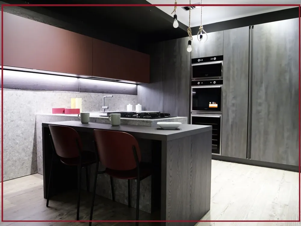 Cucina ad angolo in legno altri colori Kalì quadra a prezzo ribassato^Arredo3 Online