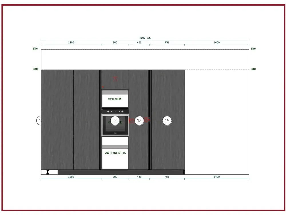 Cucina ad angolo in legno altri colori Kalì quadra a prezzo ribassato^Arredo3 Online