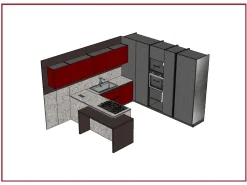 Cucina ad angolo in legno altri colori Kalì quadra a prezzo ribassato^Arredo3 Online