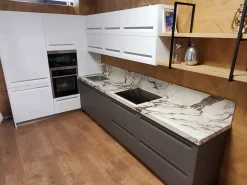 New Cucina ad angolo in polimerico opaco bianca Expo a prezzo scontato Cucine Ad Angolo|Cucine Design