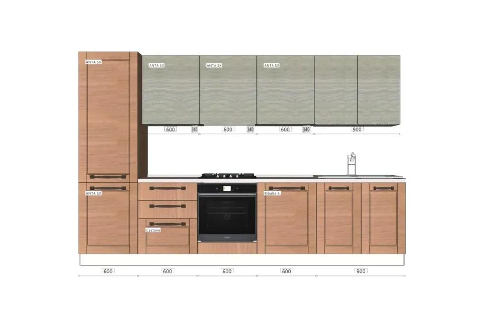 Cucina ad angolo moderna altri colori Curry^Arrex Outlet