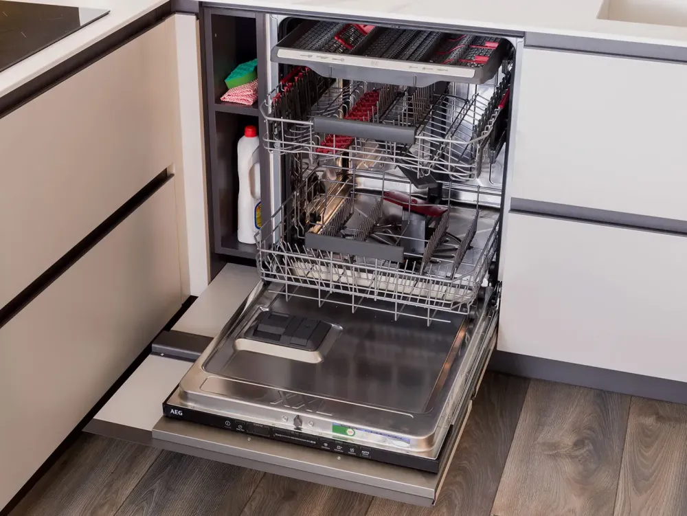 Cucina ad angolo moderna tortora Plan 01 outlet a soli 24790 Euro^Diotti.com Online