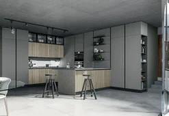 Clearance Cucina ad angolo moderna grigia Round3 Cucine Ad Angolo|Cucine Moderne