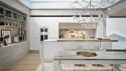 Cucina ad isola in polimerico lucido bianca Pura a prezzo ribassato^Colombini Casa Online