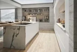 Cucina ad isola in polimerico lucido bianca Pura a prezzo ribassato^Colombini Casa Online