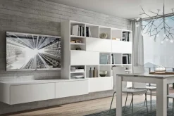 Cucina ad isola in polimerico lucido bianca Pura a prezzo ribassato^Colombini Casa Online