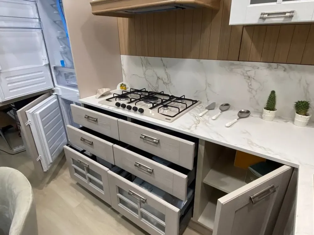 Outlet Cucina Aisha classica tortora ad angolo scontata 55% Cucine Ad Angolo