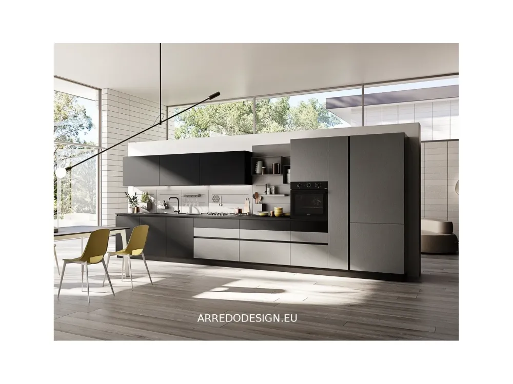 Hot Cucina altri colori design lineare Q01 a soli 7410 Euro Cucine Lineari|Cucine Design