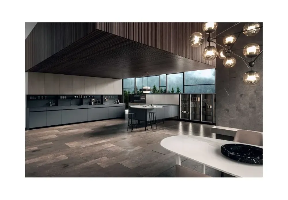 Cucina altri colori design con penisola Emporio dj^Dibiesse