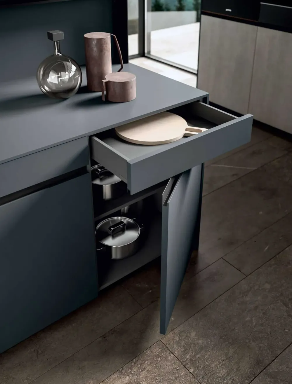 Cucina altri colori design con penisola Emporio dj^Dibiesse