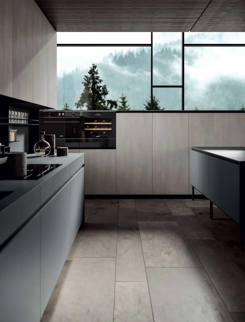 Cucina altri colori design con penisola Emporio dj^Dibiesse