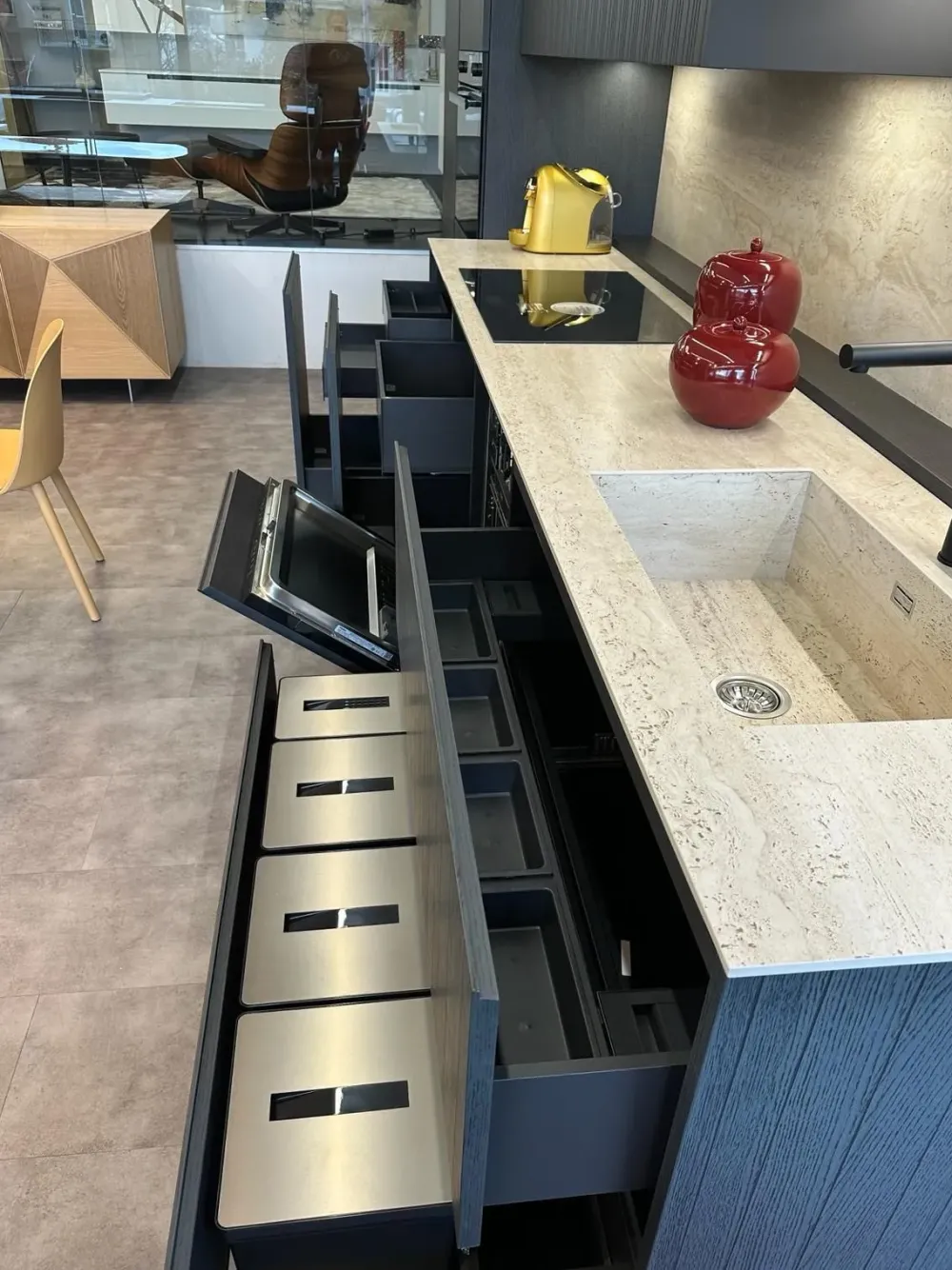 Binova Cucina altri colori design lineare Bluna- Cucine Lineari|Cucine Design