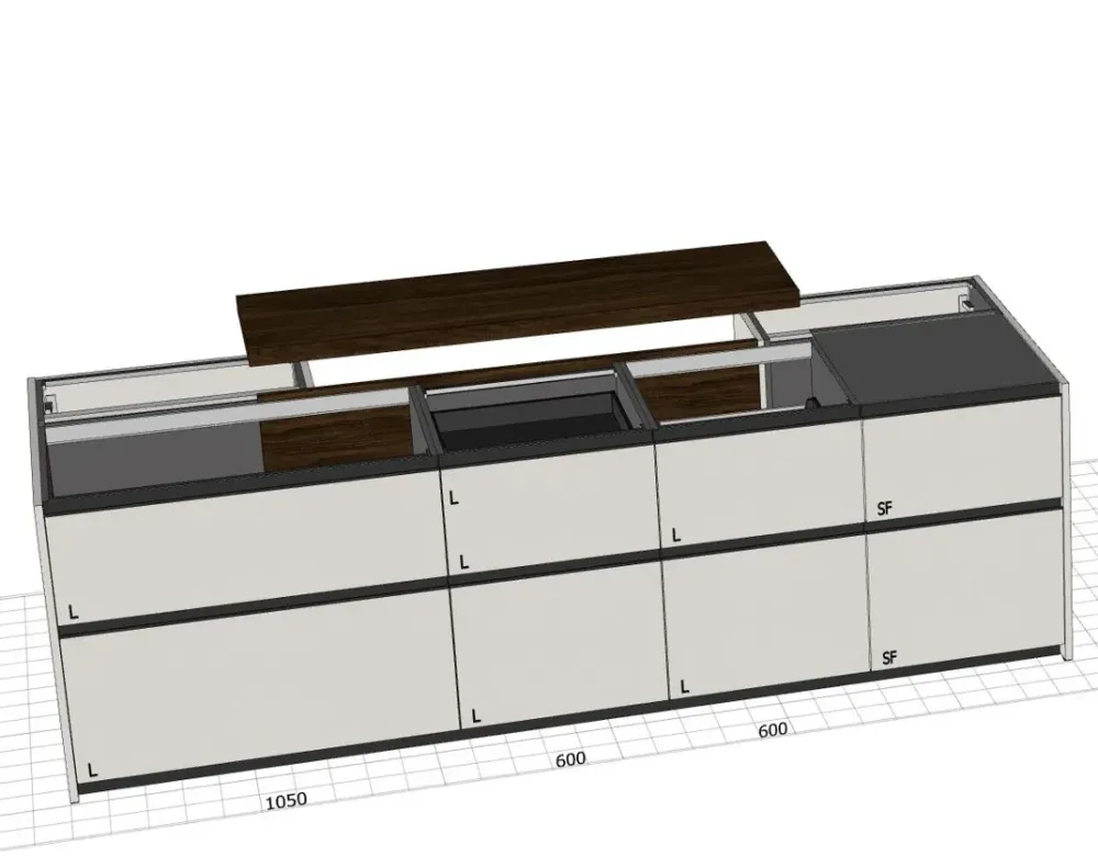 Cucina altri colori moderna con isola Time a soli 15990 Euro^Gentili Group Sale