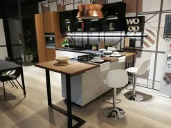Cucina altri colori moderna con penisola Immagina wood a soli 12950 Euro^Lube Cucine Sale