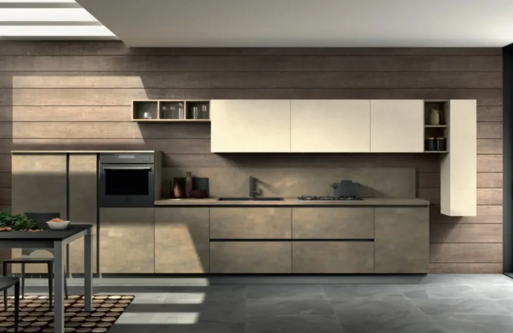 Cucina altri colori moderna lineare Stella ossido in Offerta Outlet Cucine Lineari|Cucine Moderne