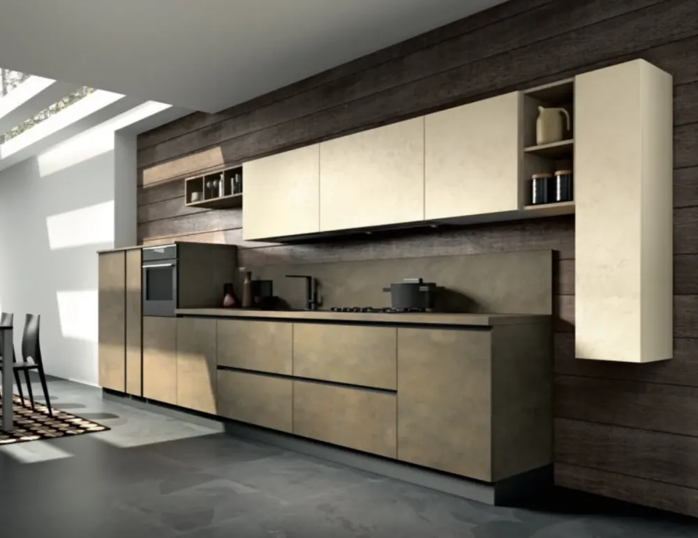Cucina altri colori moderna lineare Stella ossido in Offerta Outlet Cucine Lineari|Cucine Moderne