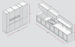 Clearance Cucina antracite design Penta / lungomare compo 11 scontata Cucine Lineari|Cucine Design
