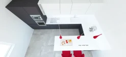 Astra Cucina antracite moderna lineare Sp22 scontata- Cucine Lineari|Cucine Moderne