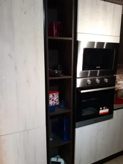 Cucina moderna lineare grigio in laminato materico Ginevra^Aran Outlet