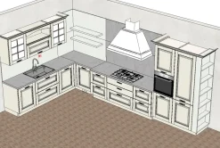 Hot Cucina classica ad angolo bianca in legno Asolo 3 Cucine Ad Angolo