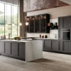Discount Cucina classica con isola grigia in legno Frida 2 Cucine Ad Isola