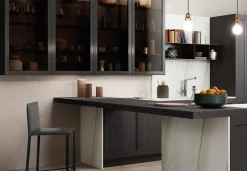 Discount Cucina classica con isola grigia in legno Frida 2 Cucine Ad Isola