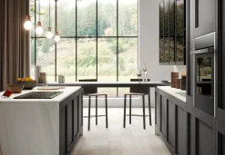 Discount Cucina classica con isola grigia in legno Frida 2 Cucine Ad Isola