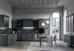 Cucina country ad angolo grigia in laccata opaco Meg 1 Cucine Ad Angolo|Cucine Country