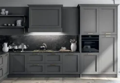 Cucina country ad angolo grigia in laccata opaco Meg 1 Cucine Ad Angolo|Cucine Country