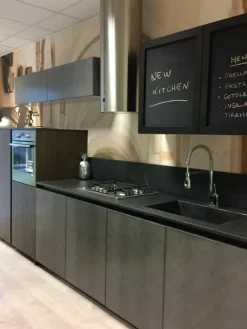 Sale Cucina country lineare grigio in laccato opaco Factory Cucine Lineari|Cucine Country