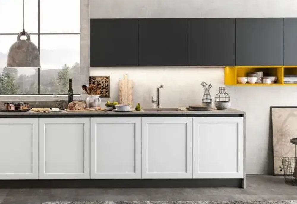 Cucina country lineare bianca in laccata Mhid_maiocchi^Arredo3 Hot
