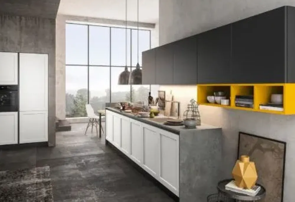 Cucina country lineare bianca in laccata Mhid_maiocchi^Arredo3 Hot