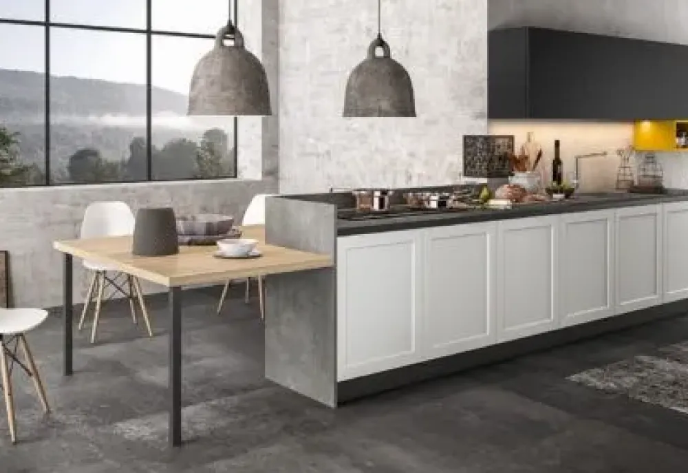 Cucina country lineare bianca in laccata Mhid_maiocchi^Arredo3 Hot