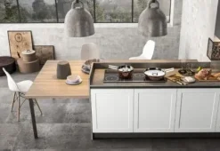 Cucina country lineare bianca in laccata Mhid_maiocchi^Arredo3 Hot
