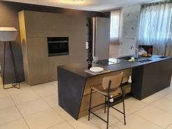 Discount Cucina moderna con isola grigia in laccata opaco K6 asia Cucine Ad Isola|Cucine Moderne