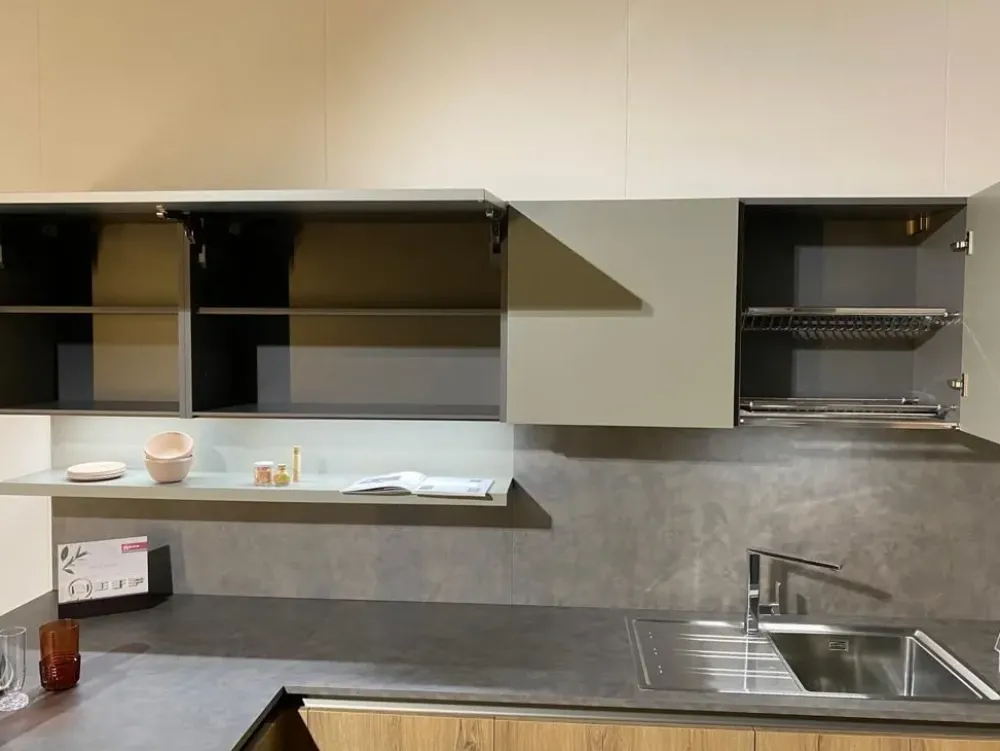 Arredo3 Cucina moderna con penisola altri colori in laminato materico Kali- Cucine Con Penisola|Cucine Moderne
